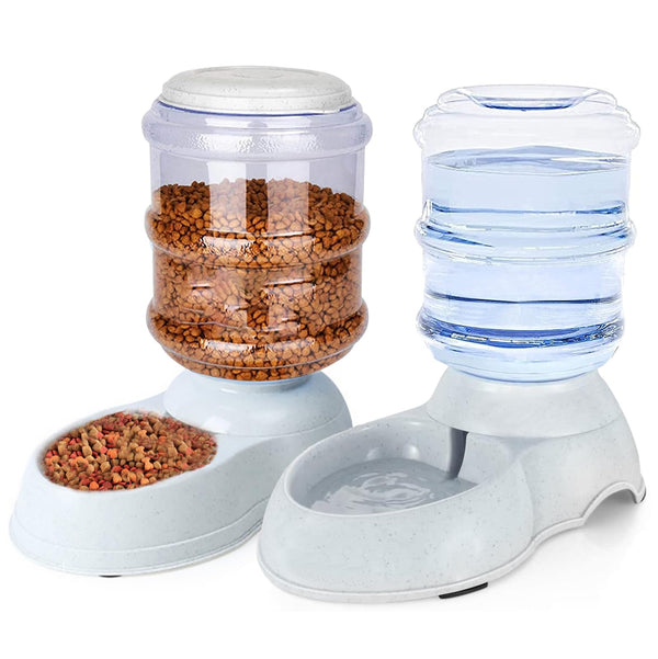 Automatic Dog Feeder and Water Dispenser Set for Large Dogs 3 Gallon Gravity Dog Cat Food and Water Dispenser Set with Pet Food BowlLarge Dog Food Water Dispenser Station